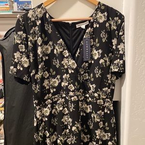 Brand new DownEast black flowered dress! Size L, women’s